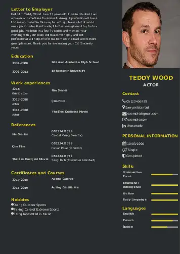 Actor resume example